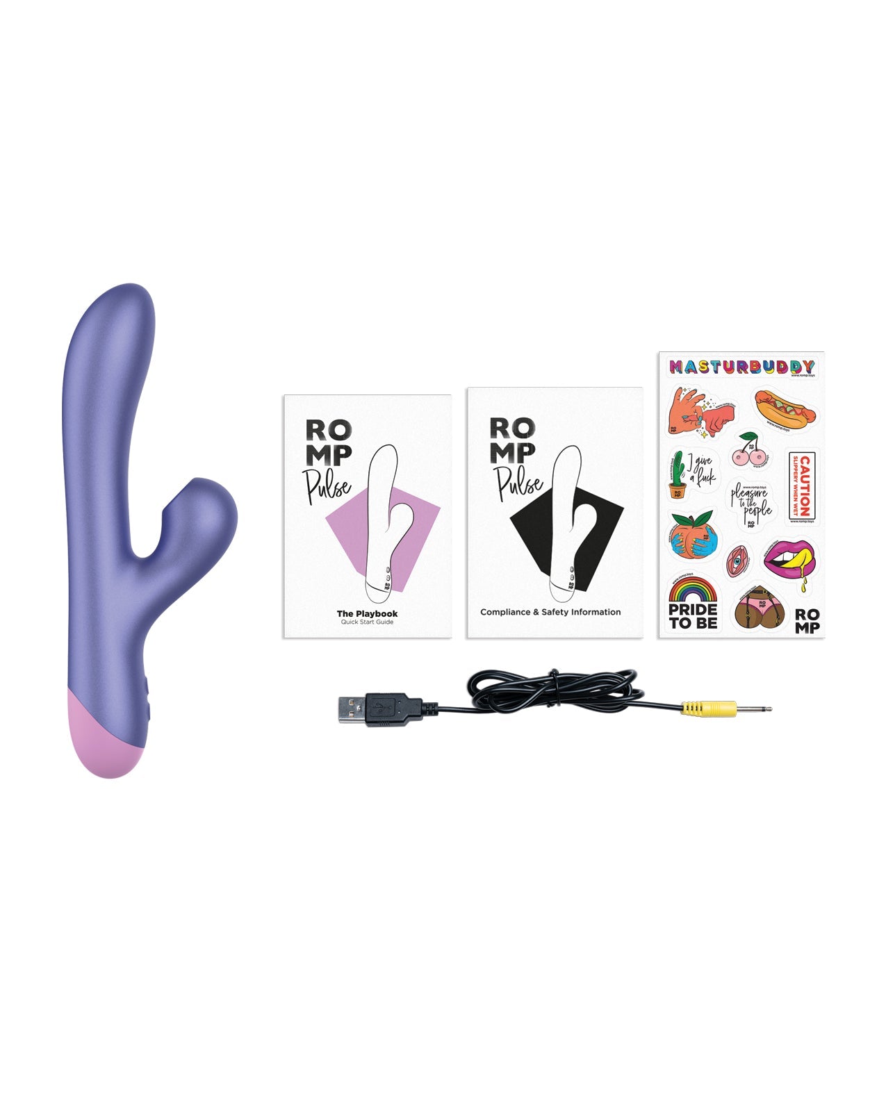 ROMP Pulse Air Pulse Rabbit Vibrator - Purple 3D
